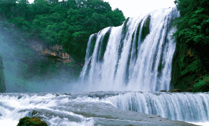 壁纸 风景 旅游 瀑布 山水 桌面 690_416 gif 动态图 动图